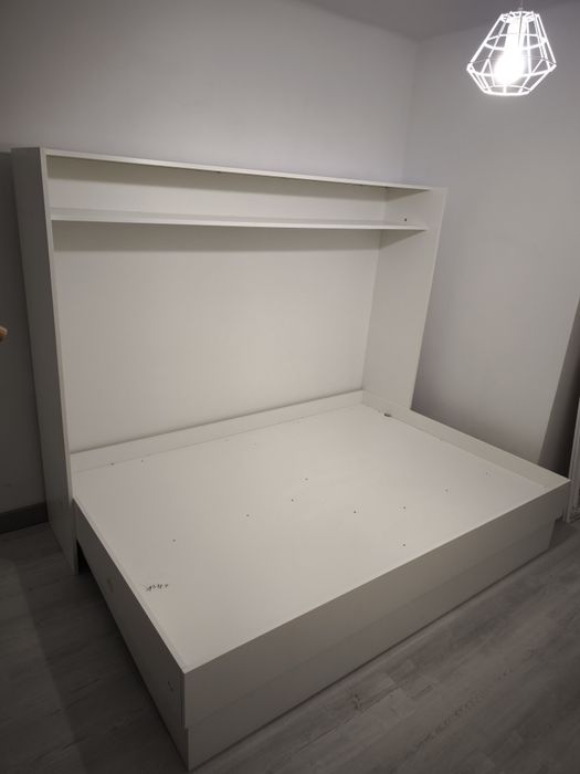 Półkotapczan łóżko składane białe na materac 140cm