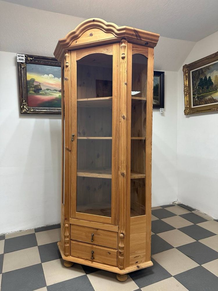Вітрина кутова дерево витрина угловая 3018