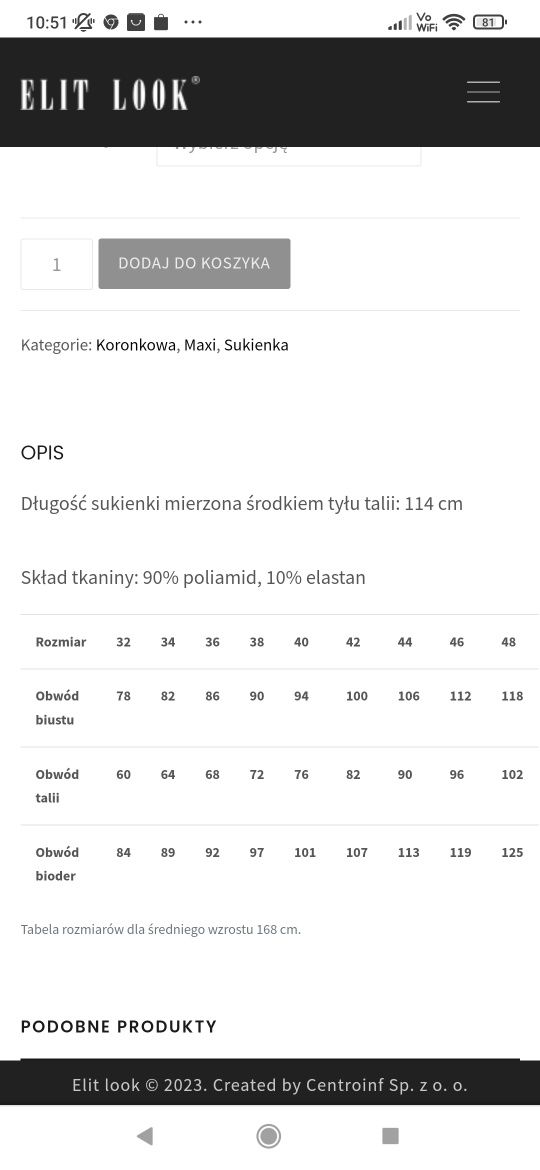 Suknia koronkowa Elit Look