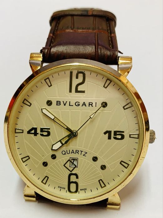 Szwajcar BVLGARI - DUŻY zegarek meski quartz datownik - RZADKI OKAZ