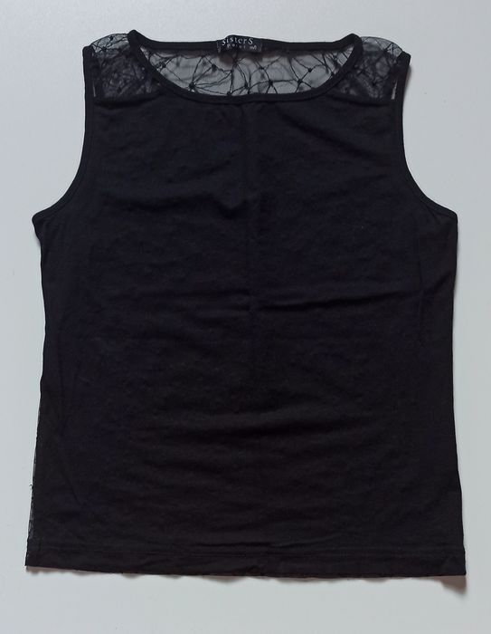 Czarny top z prześwitującymi plecami, Sisters Point, rozm. S