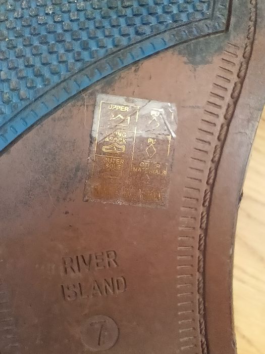 Brogsy, półbuty, River Island, 7/41, czarne,wkładka 27,5 cm