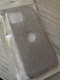 Etui brokat srebrne Iphone 13