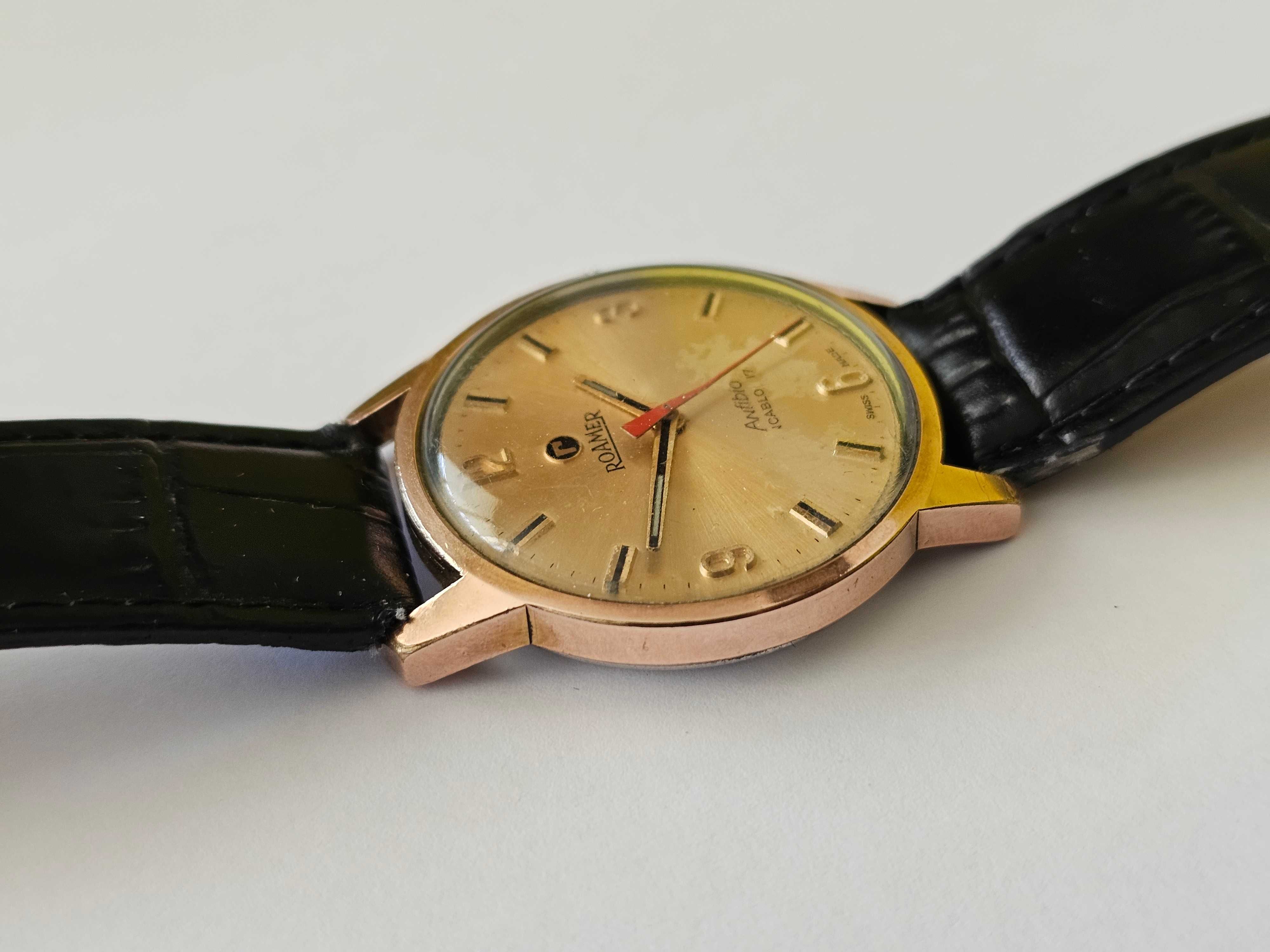 Roamer Anfibio *Swiss Made* pozłacany 35,0 mm b/k