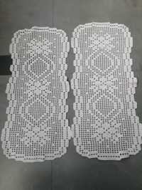2 naperons em crochet rectangular em algodão. Novos