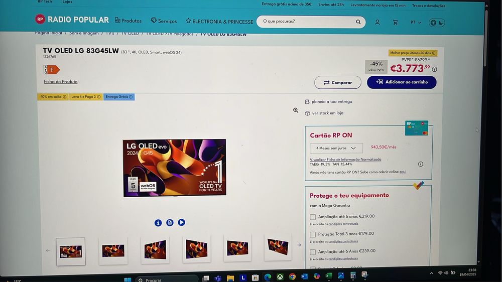 Tv OLED EVO AI Nova em caixa