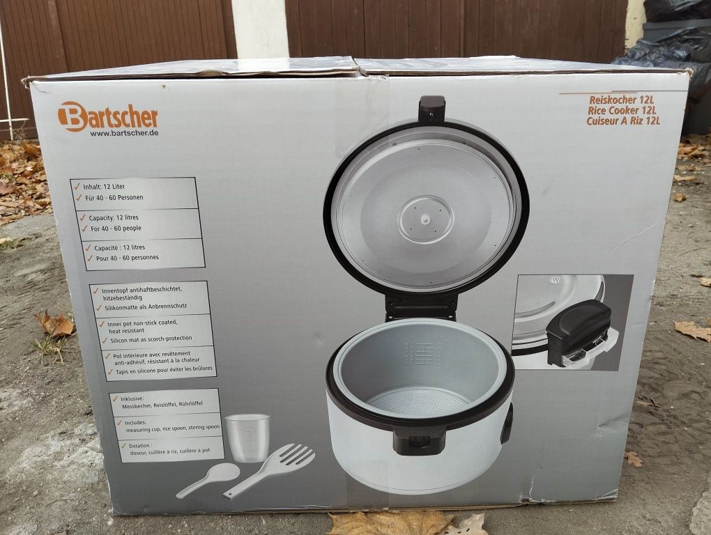 Ryżowar, urządzenie do gotowania ryżu. Bartscher 12 l