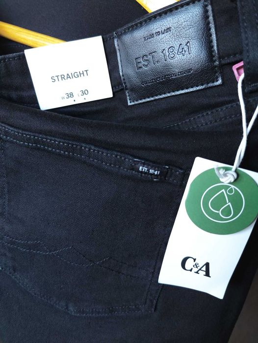 Джинсы The Straight by C&A Buying jeans Germany w38 stretch black.