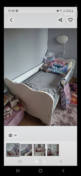 Łóżko z szufladą i zabezpieczeniem