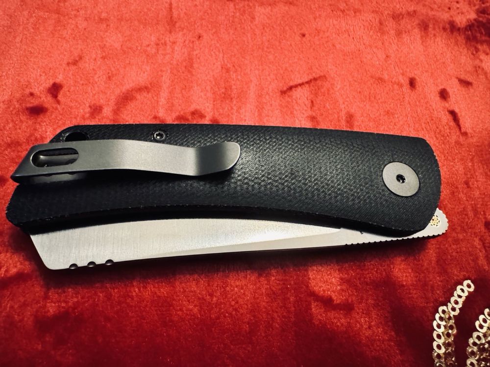 Nóż składany (folder) Petrified Fish Flavorist PF-E05 Black Micarta