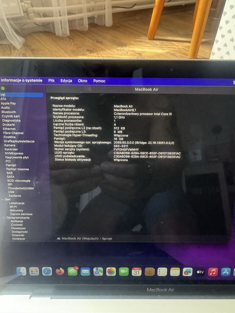 Macbook Air -Stan Idealny 2020 -16 GB Ram