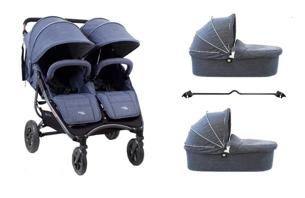 Wózek bliźniaczy Valco Baby Snap Duo Sport Teilormade Denim