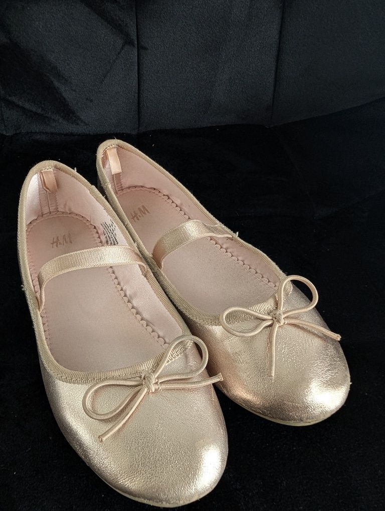 Złote baletki baleriny buty h&m rozmiar 31