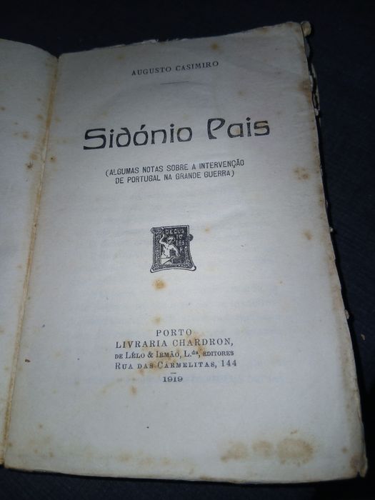 Antigo livro Primeira edição Ano 1919