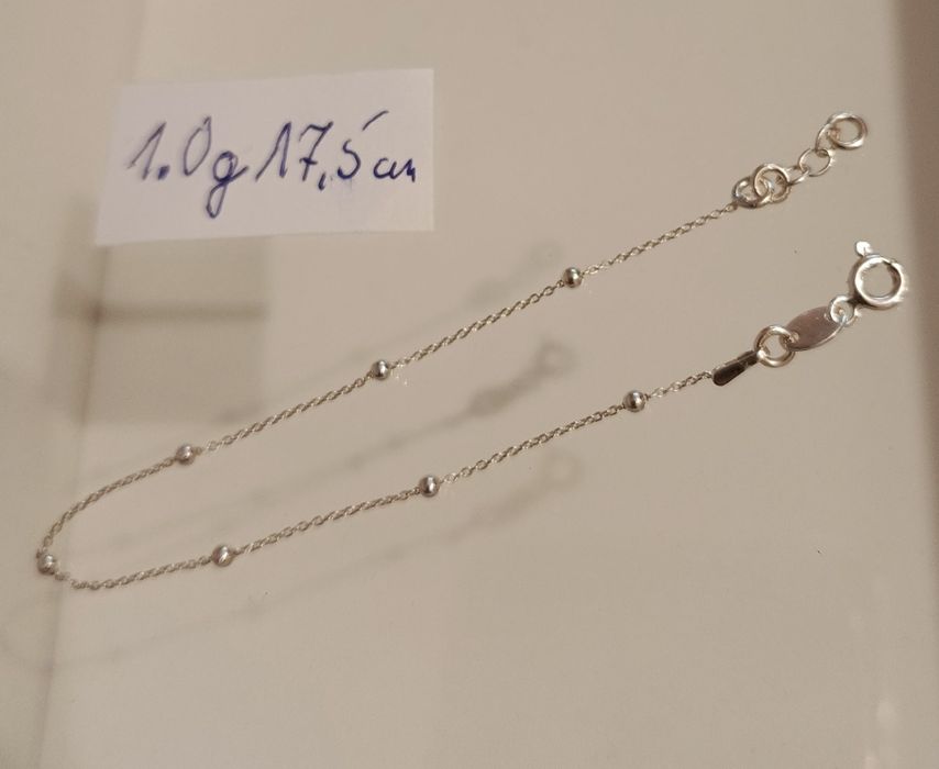 Bransoletka srebrna rękodzieło, cienka,17,5cm
