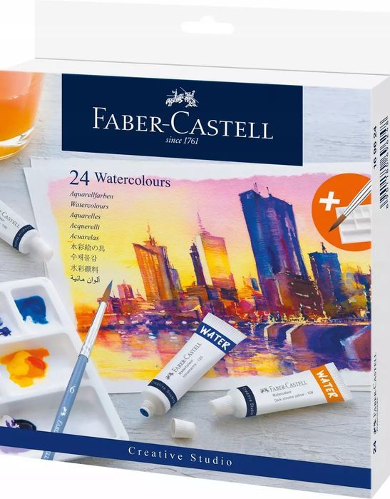 Farby akwarelowe CS w tubkach 24 kolory. Faber Castell