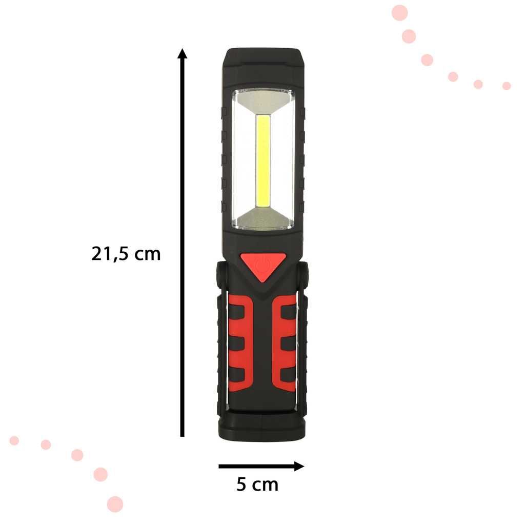 Lampa warsztatowa latarka 3w1 5 trybów USB magnes hak akumulator