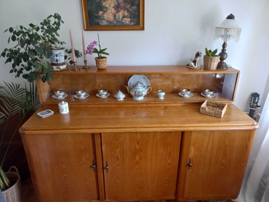 Kredens drewniany, meble holenderskie, vintage,  szafka, witryna