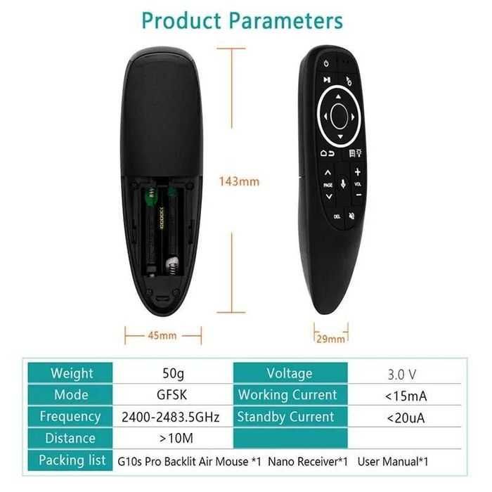 Пульт гіроскопічний G10s Pro Fly Air Mouse