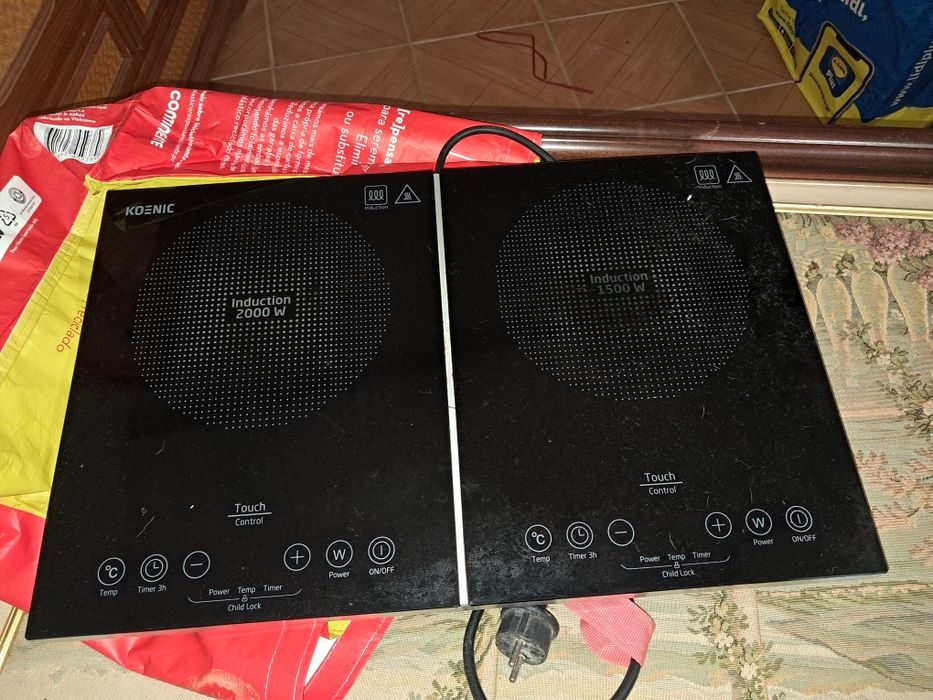 Placa eléctrica dupla de indução