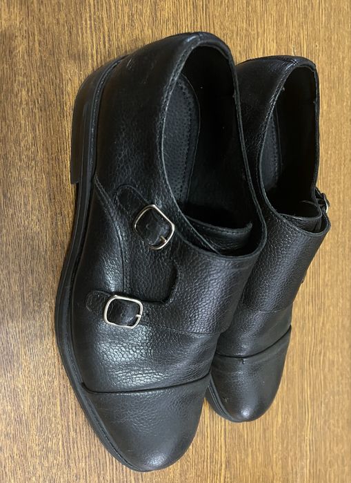 Туфлі-монки шкіряні чорні Selected/Homme