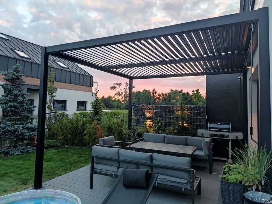Pergola aluminiowa lamelowa bioklimatyczna altana ogrodowa 4x3 400x300