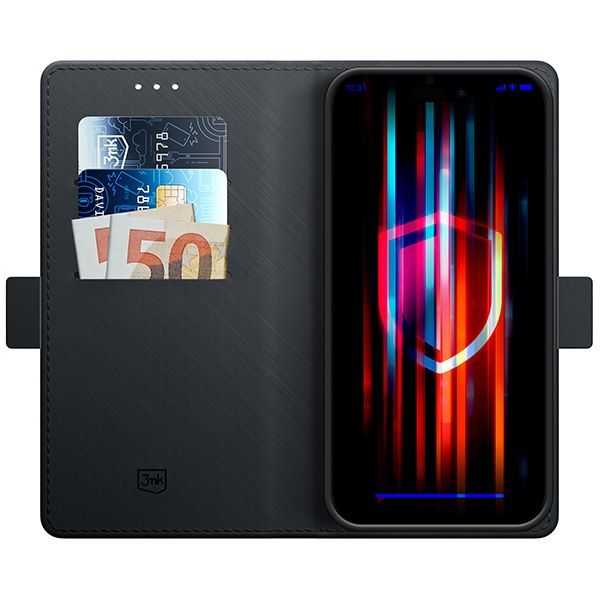 3MK Wallet Case iPhone 15 Plus 6.7"czarny/black