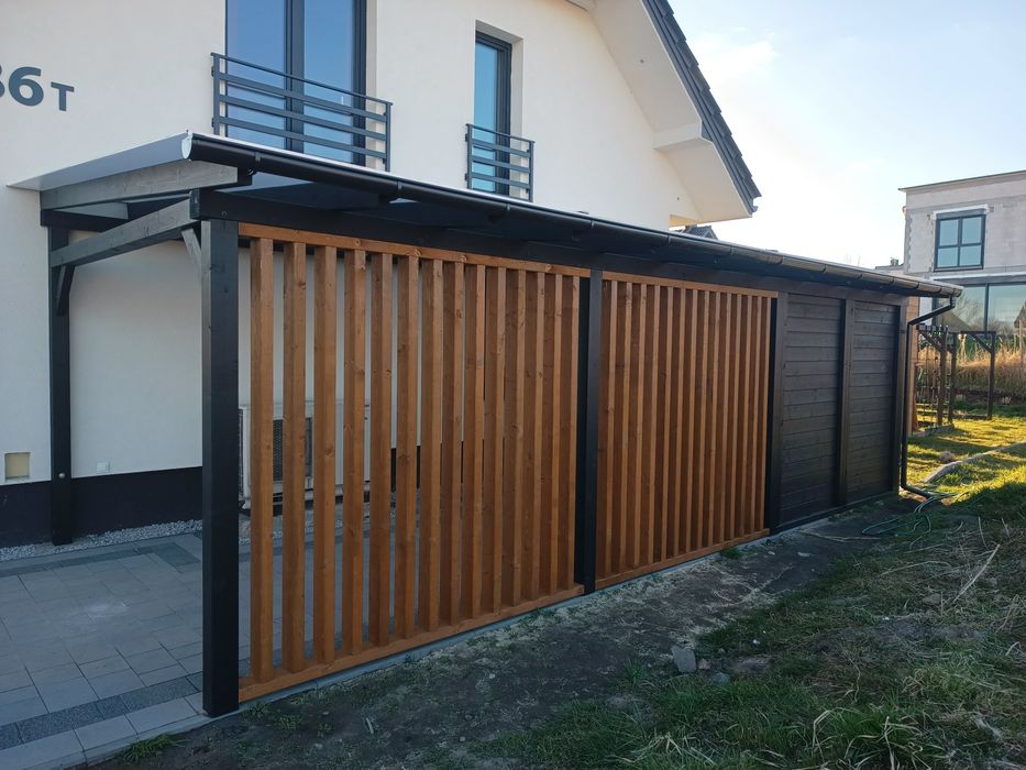 Zadaszenia tarasów • pergole • poliwęglan • gont • pełne deskowanie