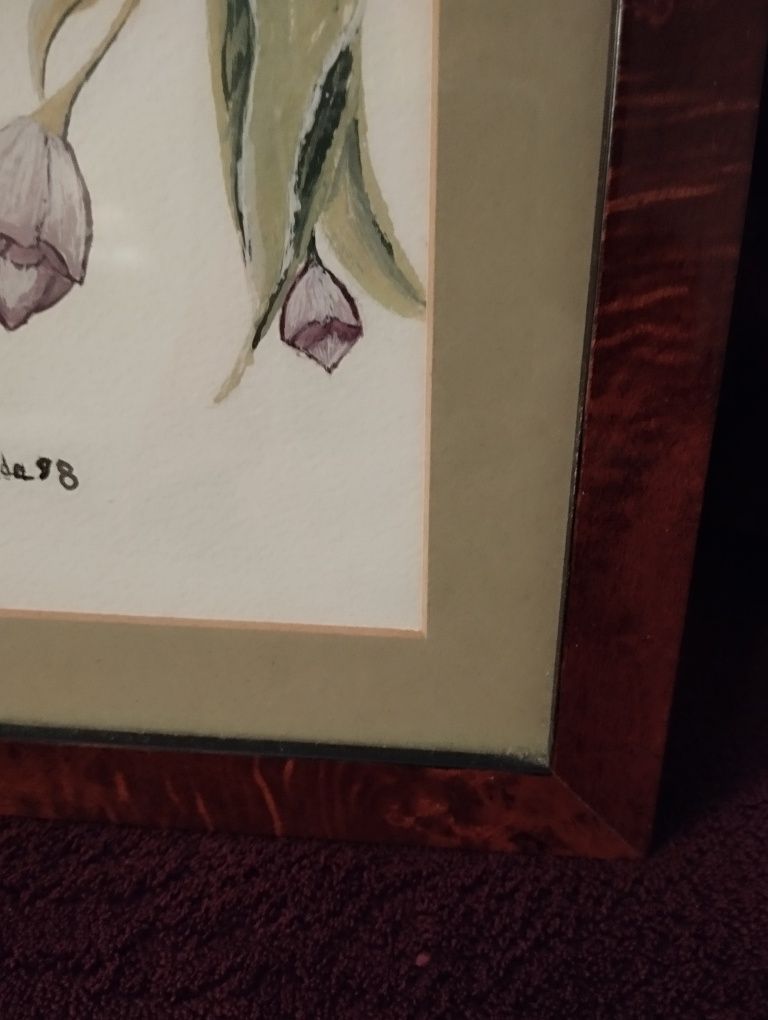 Quadro aguarela  floral Original em papel