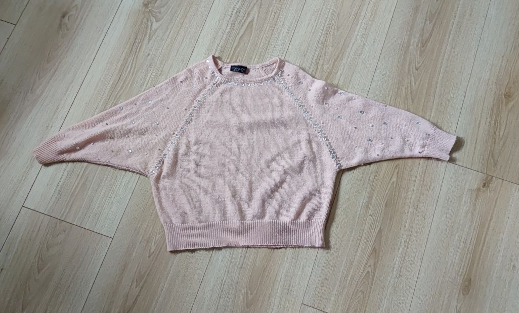 Sweterek sweter beżowy lub jasno brzoskwiniowy M/38/10 Topshop