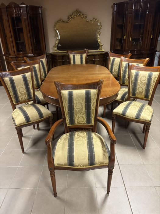 Zestaw Styl Versace Rozkładany Stół 8 Krzeseł 10 osób Novalinea Italy