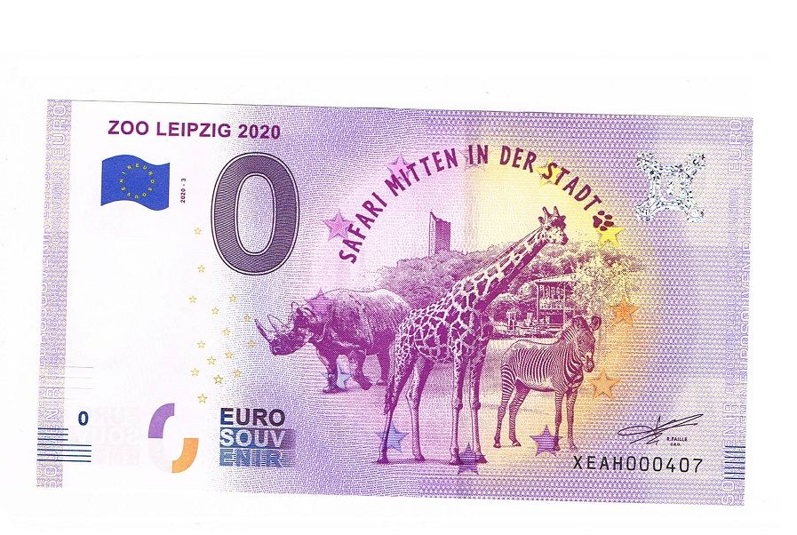 0 Euro -Zoo Leipzig 2020r 2020-3 Niski numer 407