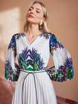 Sukienka Maxi Elegancka Boho Plisowana W Kwiaty Premium Motf M 38