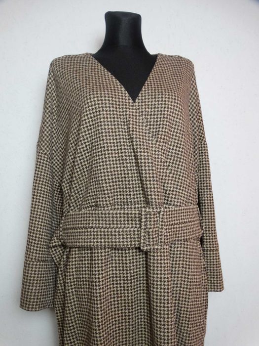 Sukienka w pepitkę z paskiem Josephine & Co 46 xxxl