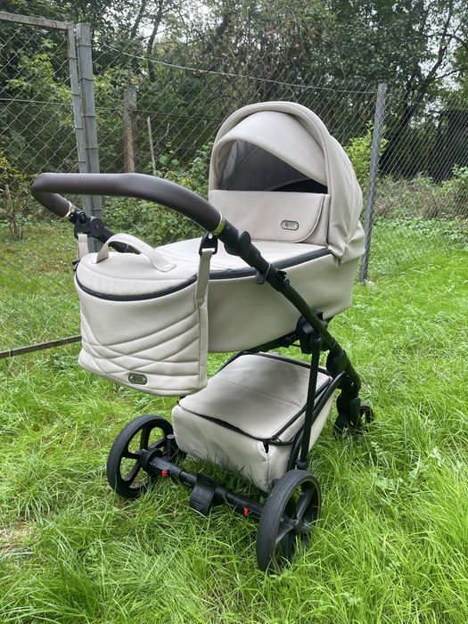Коляска 3в1 Baby Pram +Дятяче кіслоBailey Premium Cappuccino еко шкіра