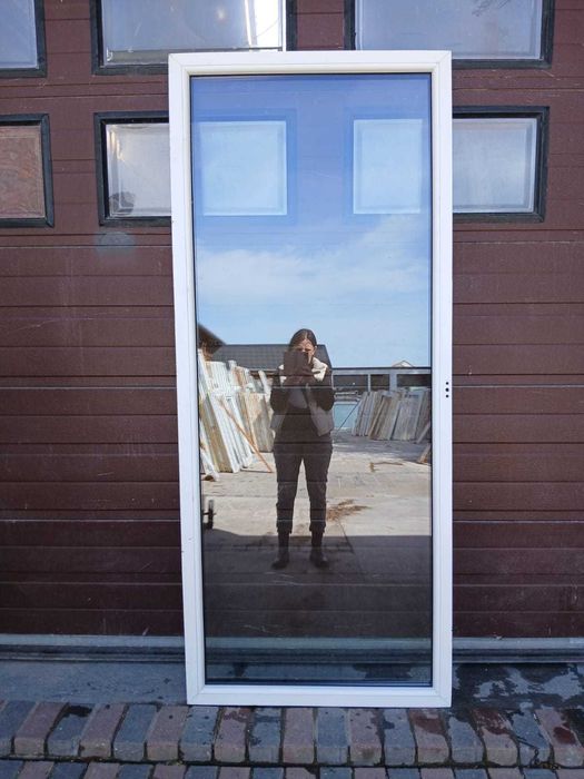 Okno witryna 92x219 pcv orzech świetlik przeszklenie DOWÓZ CAŁY KRAJ