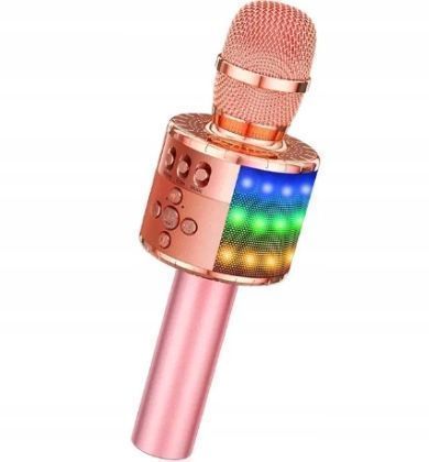 Mikrofon bezprzewodowy BONAOK, mikrofon karaoke dla dzieci Q36 RÓŻOWY