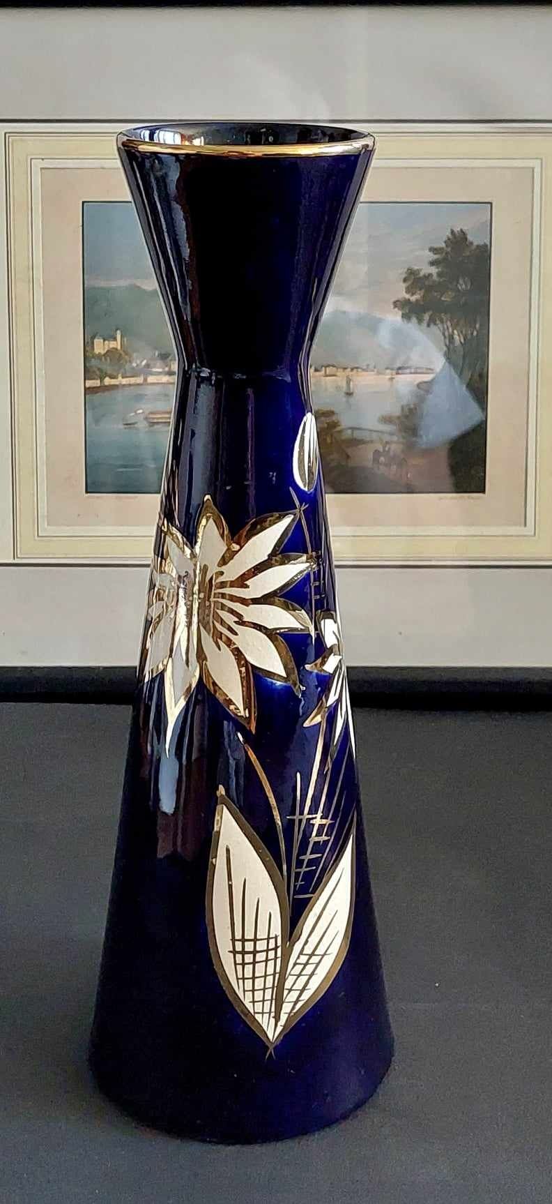 Wazon dekoracijny duży 29vm. Porcelana Kobalt.