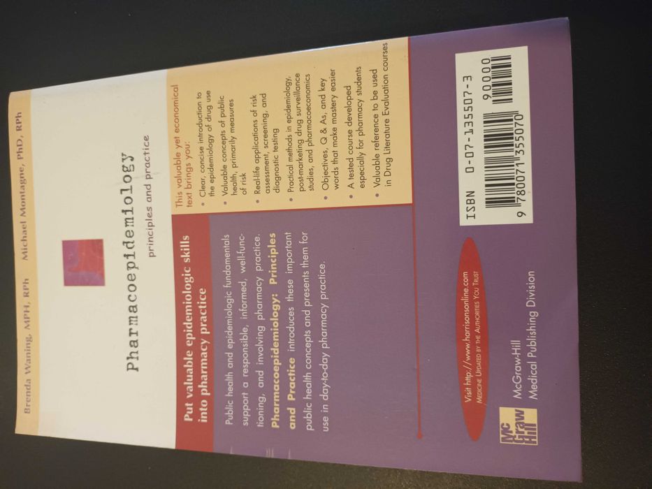 "Pharmacoepidemiology" por Brenda Waning e Michael Montagne