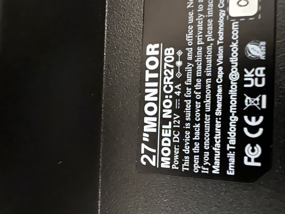 Monitor gamingowy LED Matowy crua 27” 165Hz matowy