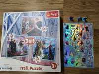 Puzzle naklejki figurki Frozen 2 Kraina lodu 3w1