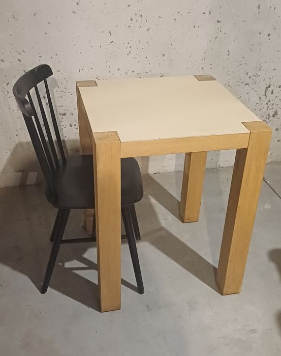 Stół drewniany do kuchni jadalni, biurko dąb japandi styl skandynawski