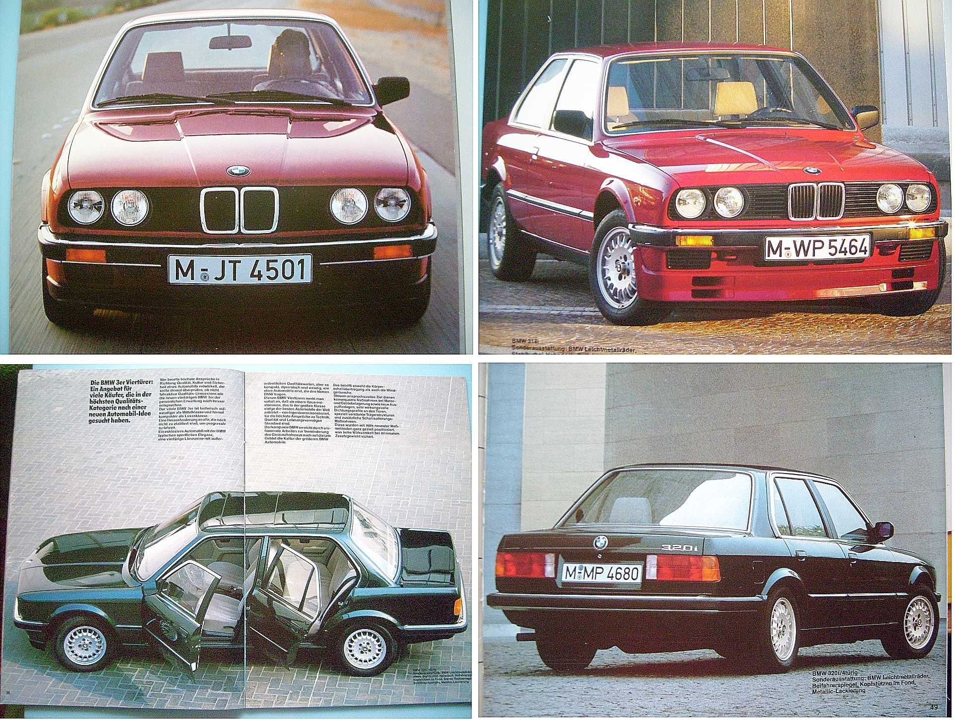 BMW 3 E30 '85 /316, 318i, 318i Kat., 320i, 323i/ prospekt 50 str. BDB