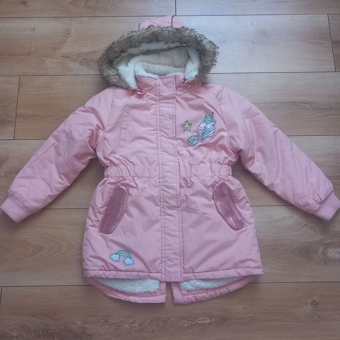 Kurtka kurteczka parka zimowa na zimę różowa dla dziewczynki 122