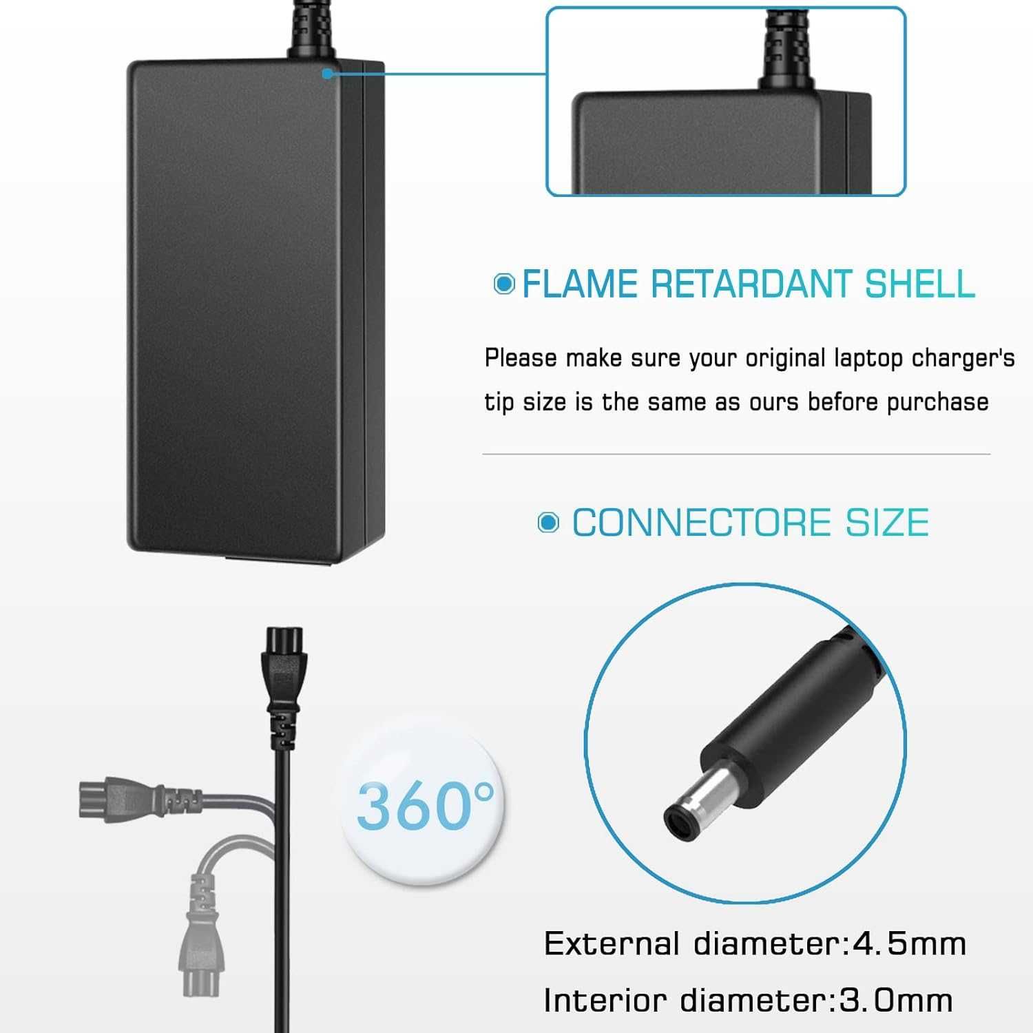 Zasilacz do laptopa 65W 45W do Dell In spiron