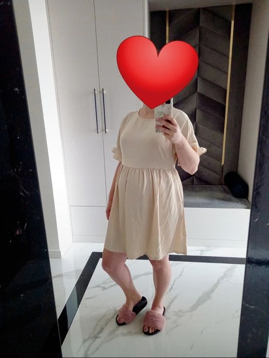 Zwiewna S 36 romantyczna minimalistyczna sukienka non-iron