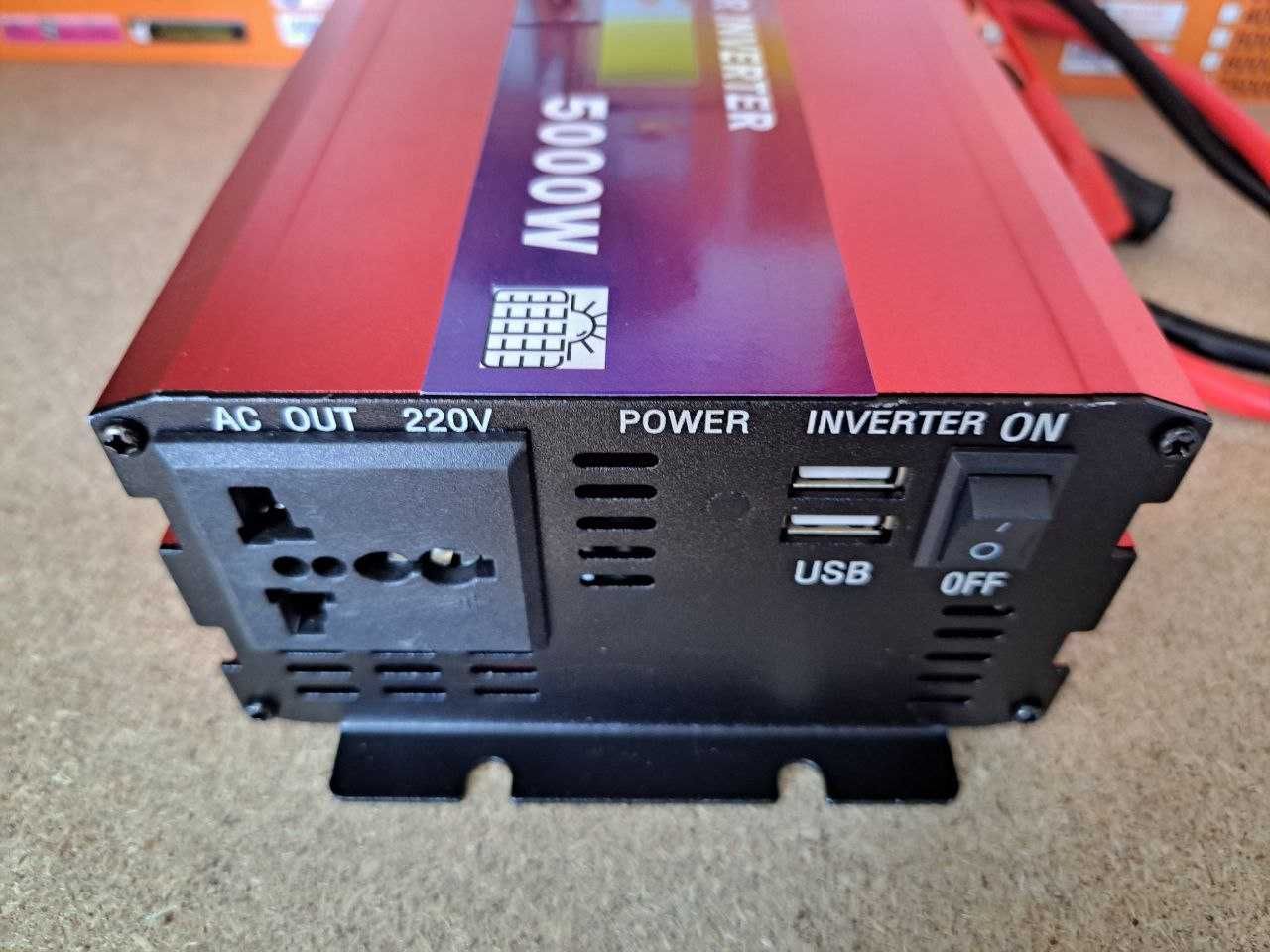 Акция! Інвертор 5000W Преобразователь 12V-24V-220V Инвертор с дисплеем