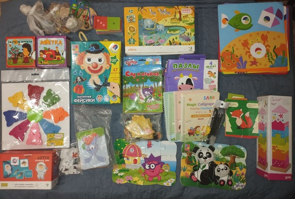 Розвиваючі ігри, лото, мозаїка, дерев'яні іграшки, магніти, goki