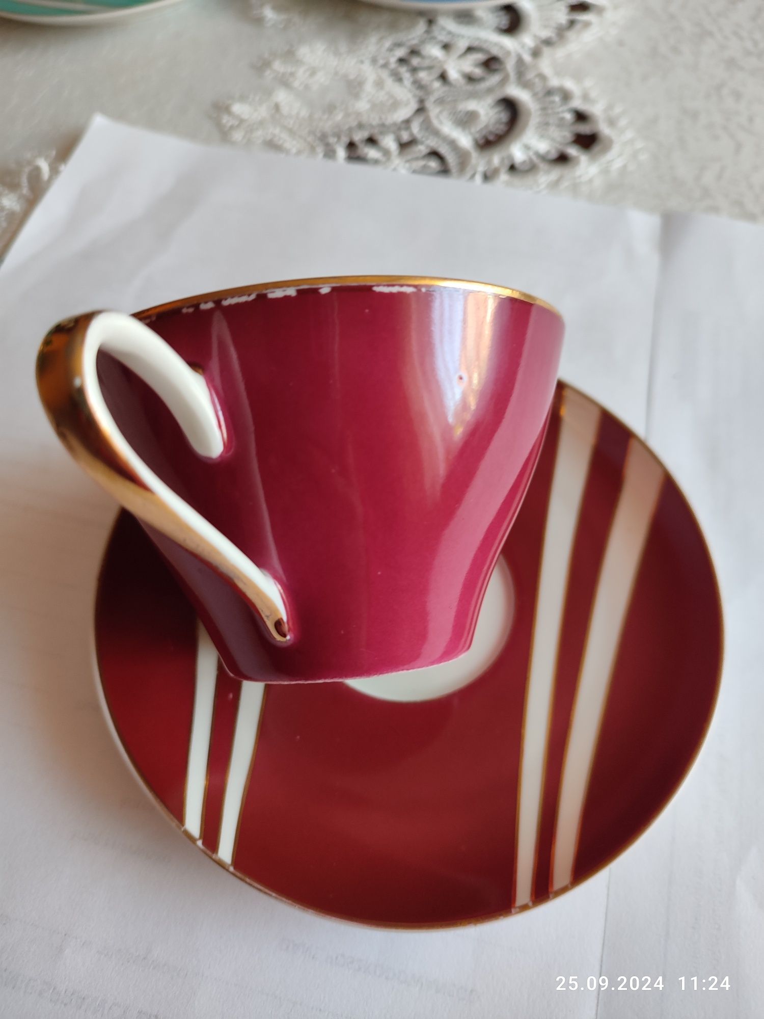 Porcelana Ćmielów zestaw kawowy 6 szt.