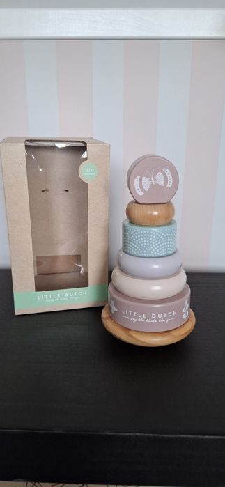 Piramida drewniana różowa Little Dutch